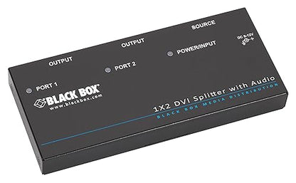 Black Box DVI-D Splitter with Audio and HDCP, 1 x 2
