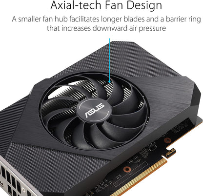 ASUS Phoenix AMD Radeon RX 6400 4GB GDDR6 Gaming Graphics Card (AMD RDNA 2, PCIe 4.0, 4GB GDDR6 Memory, HDMI 2.1, DisplayPort 1.4a, Axial-tech Fan Design, Dual Ball Fan Bearings)
