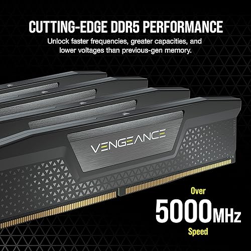 CORSAIR VENGEANCE DDR5 RAM 64GB (2x32GB) 6400MHz CL32 Intel XMP iCUE Compatible Computer Memory - Black (CMK64GX5M2B6400C32) 64GB (2x32GB) Black