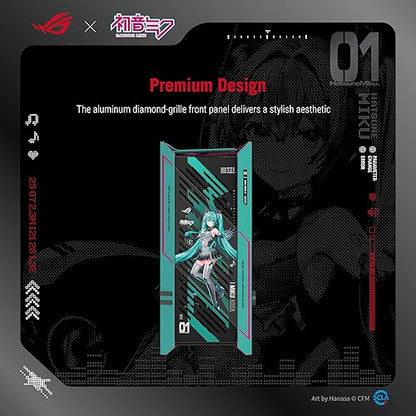 ASUS ROG Strix Helios II Hatsune Miku Edition Gaming pc case, with Dual Tempered Glass Side Panels, Support for Graphics Cards up to 450mm Long, Graphics Card Braces