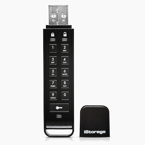 iStorage datAshur Personal2 256-bit 32GB USB 3.0 Secure encrypted Flash Drive IS-FL-DAP3-B-32 32GB, Black
