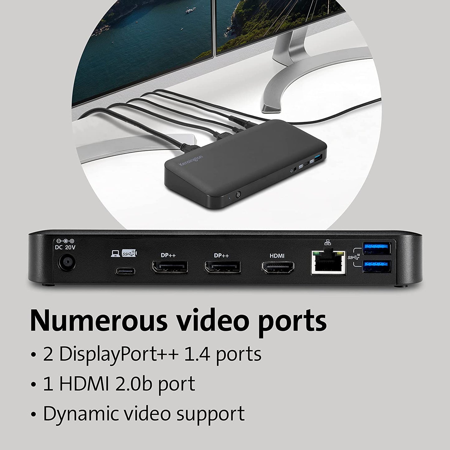 Kensington Microsoft Surface Dock - SD4845P Surface Docking Station with Triple Display and 85W Power Delivery (K34440NA) Surface Pro 9/8/7