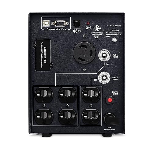 CyberPower PR3000LCDSL Smart App Sinewave UPS System, 3000VA/2700W, 7 Outlets, AVR, Mini-Tower
