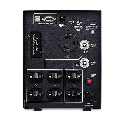 CyberPower PR3000LCDSL Smart App Sinewave UPS System, 3000VA/2700W, 7 Outlets, AVR, Mini-Tower