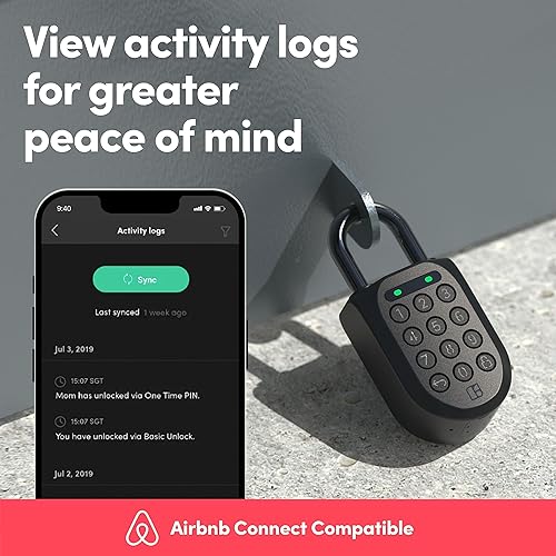 Igloohome Smart Padlock 2 (SP2), Generate Access from Anywhere, No WiFi Needed, Compatible with iPhone & Android – Weatherproof, Waterproof and Rechargeable Battery