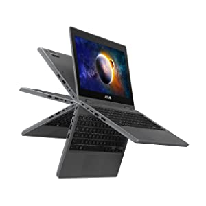 ASUS BR1100 Laptop, BR1100FKA-QE1SLS-CB, 11.6" HD Touch Screen Glossy Display, Intel Celeron N4500, 4GB RAM, 128GB Storage, MIL-STD 810H, TPM 2.0, Windows 10 Pro, Star Grey Bilingual KB, 4G LTE BIL 4GB/128GB LTE