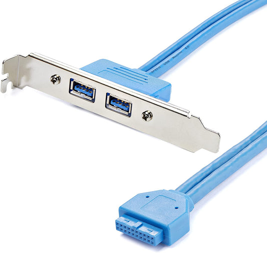 StarTech.com 2 Port USB 3.0 A Female Slot Plate Adapter - USB 3.0 motherboard Adapter - USB 3 plate - USB 3.0 header Adapter (USB3SPLATE)