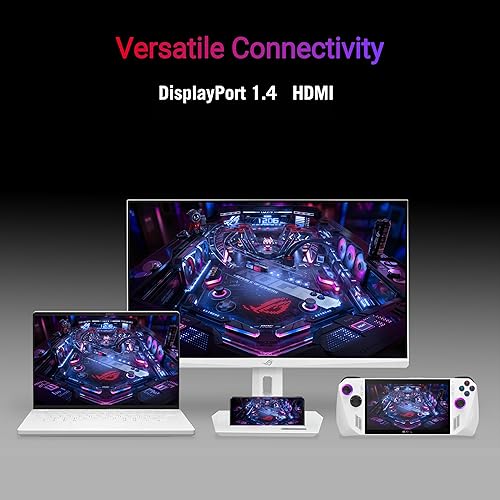 ASUS ROG Strix 25” (24.5-inch viewable) 1080P HDR Gaming Monitor (XG259QNG-W) – White, Full HD, 380Hz, 0.3ms, Fast IPS, Extreme Low Motion Blur Sync, FreeSync Premium, DisplayWidget, Ergonomic