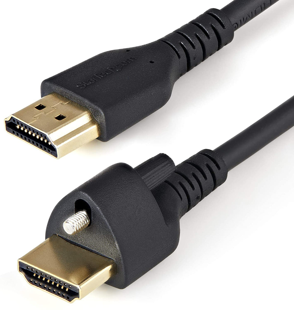 StarTech.com 2m(6ft) HDMI Cable with Locking Screw - 4K 60Hz HDR - High Speed HDMI 2.0 Monitor Cable with Locking Screw Connector for Secure Connection - HDMI Cable with Ethernet - M/M (HDMM2MLS) 2M (6.6 Feet)