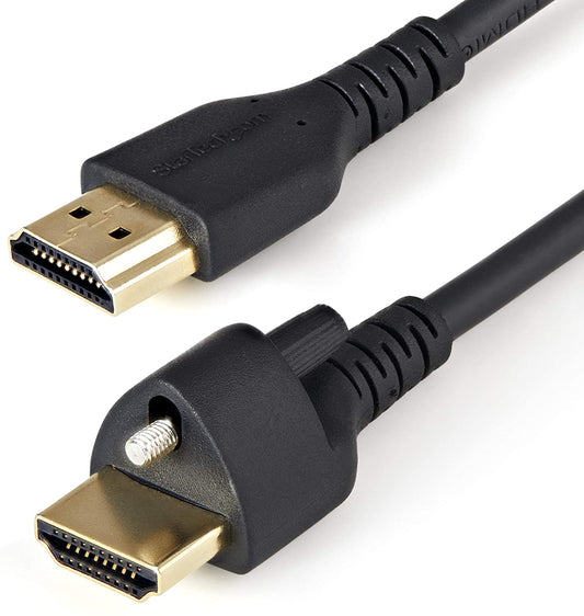 StarTech.com 2m(6ft) HDMI Cable with Locking Screw - 4K 60Hz HDR - High Speed HDMI 2.0 Monitor Cable with Locking Screw Connector for Secure Connection - HDMI Cable with Ethernet - M/M (HDMM2MLS) 2M (6.6 Feet)