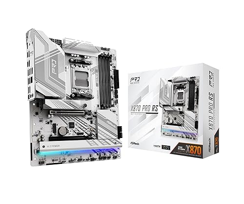 ASRock X870 Pro RS AMD Ryzen Socket AM5 ATX Motherboard DDR5 DIMMs 8000 MHz 256 GB PCIe Gen5 SATA3 6.0 Gb/s