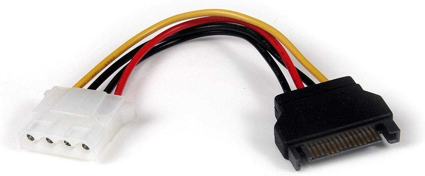 StarTech.com 6in SATA to LP4 Power Cable Adapter - F/M - Power adapter - SATA power (M) to 4 pin internal power (F) - 5.9 in - black - LP4SATAFM6IN 6 inch SATA to Molex LP4 Power