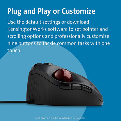 Kensington Pro Fit Ergo Vertical Wired Trackball (K75256WW)