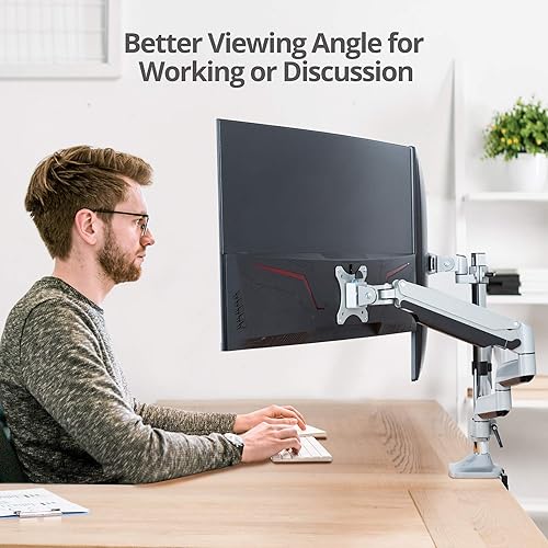 SIIG Mounting Arm for Flat Panel Display, Curved Screen Display, Monitor - Silver - 3 Display(s) Supported32 Screen Support - 46.20 lb Load Capacity - 75 x 75, 100 x 100 VESA Standard