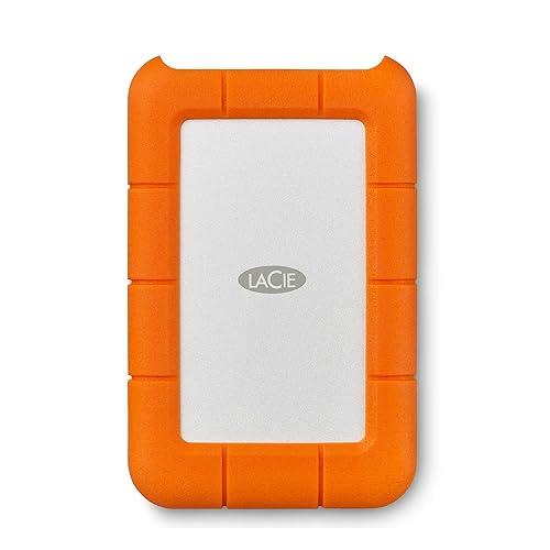 LaCie Rugged Secure External Hard Drive 2000 GB Orange, White
