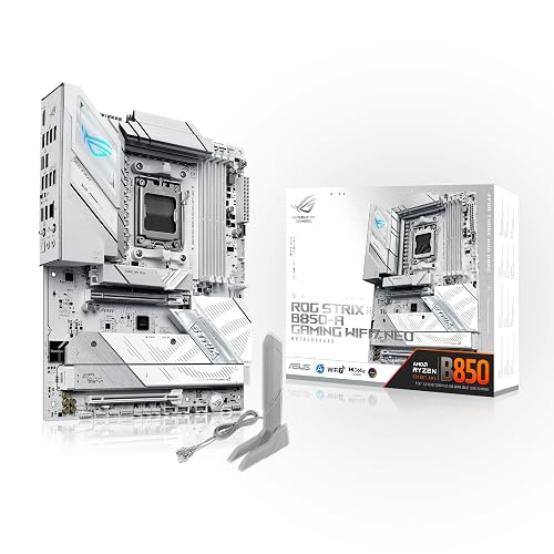 ASUS ROG Strix B850-A Gaming WIFI7 NEO AM5 ATX Motherboard, 14+2+2 Power Stages, DDR5 Slots, 4X M.2 Slots, PCIe 5.0, 3X USB 2.0, USB 20Gbps Type-C, WiFi 7 Neo|B850-A|White|M.2x4|WiFi7 ATX