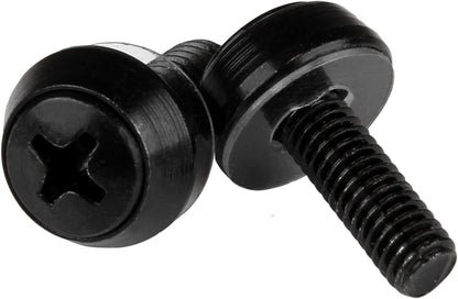 StarTech.com M5 x 12mm - Screws - 50 Pack, Black - M5 Mounting Screws for Server Rack &amp; Cabinet (CABSCREWSB) 50x M5 Black Mounting Screws