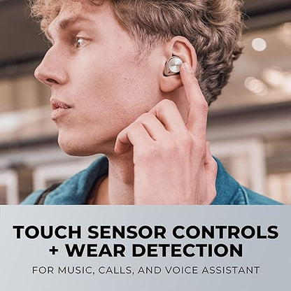 Technics HiFi True Wireless Multipoint Bluetooth Earbuds with Noise Cancelling, 3 Device Multipoint Connectivity, Wireless Charging, Impressive Call Quality, LDAC Compatible - EAH-AZ60M2-S (Silver)