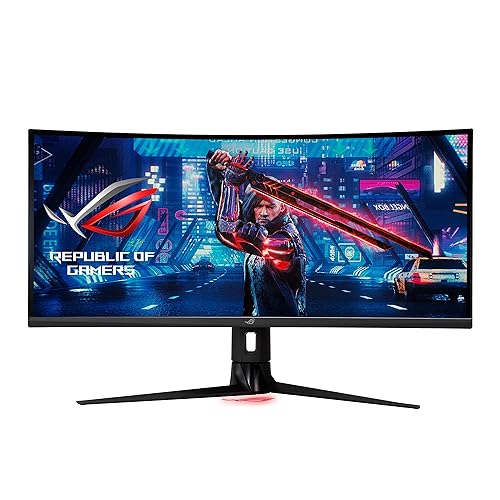 ASUS ROG Strix 34” Ultra-Wide Gaming Monitor (XG349C) - UWQHD (3440 x 1440), 180Hz, 1ms, Extreme Low Motion Blur Sync, 135% sRGB, G-Sync Compatible, DisplayHDR 400, Eye Care, USB-C, DisplayPort, HDMI