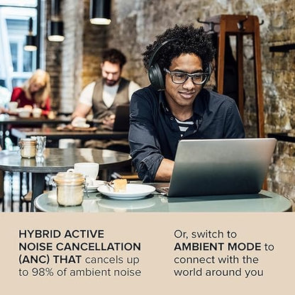 Creative Zen Hybrid 2 Wireless Over-Ear Headphones, Up to 67 Hours (ANC Off), Hybrid Active Noise Cancellation, Ambient Mode (Cream)
