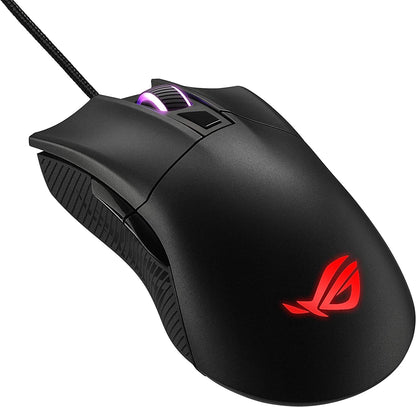 ASUS Optical Gaming Mouse - ROG Gladius II Core | Ergonomic Right-hand Grip | Lightweight PC Gaming Mouse | 6200 DPI Optical Sensor | Omron Switches | 6 Buttons | Aura Sync RGB Lighting Gladius II Core (Wired) Black