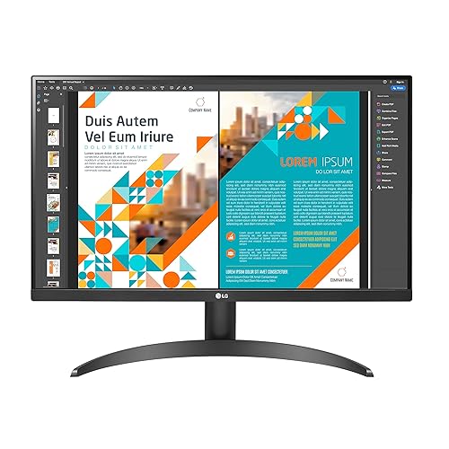LG 24QP500-B 24” QHD (2560 x 1440) IPS Display, HDR 10, sRGB 99% Color Gamut, AMD FreeSync, Refresh Rate 75Hz, 3-Side Virtually Borderless Design - Black 24 inch Tilt