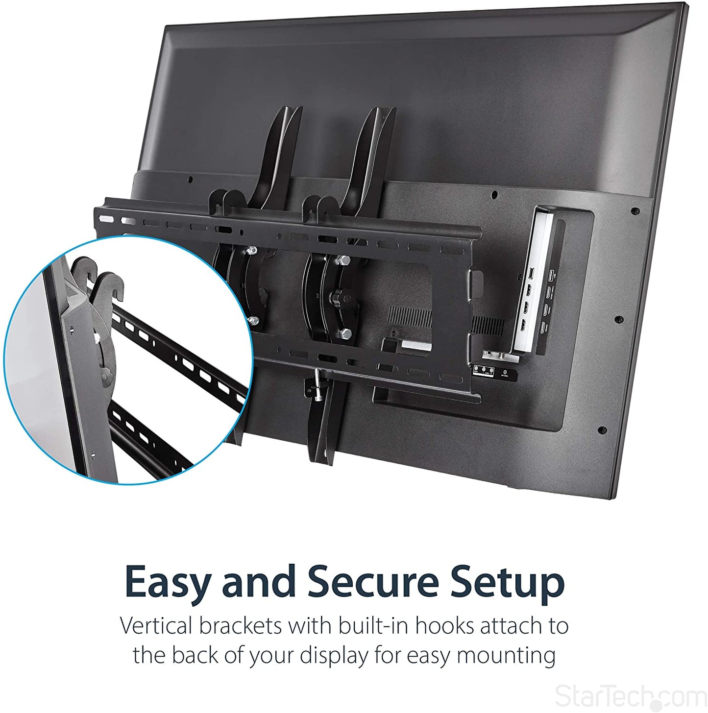 StarTech.com Flat Screen TV Wall Mount - Tilting - Supports 32" to 75" TVs - Steel - VESA TV Mount - Monitor Wall Mount (FLATPNLWALL) 32"-75" Tilting