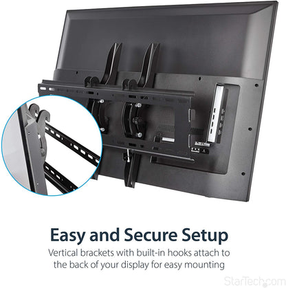 StarTech.com Flat Screen TV Wall Mount - Tilting - Supports 32" to 75" TVs - Steel - VESA TV Mount - Monitor Wall Mount (FLATPNLWALL) 32"-75" Tilting