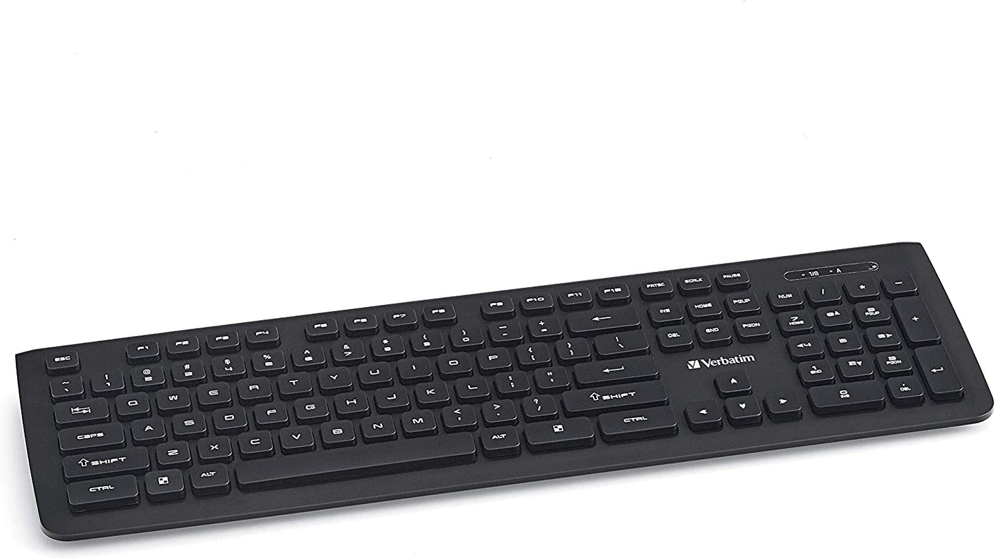 Verbatim 2.4Ghz Wireless Slimline Keyboard Plug And Play USB Receiver Compatible with PC, Laptop Wireless Keyboard Wireless
