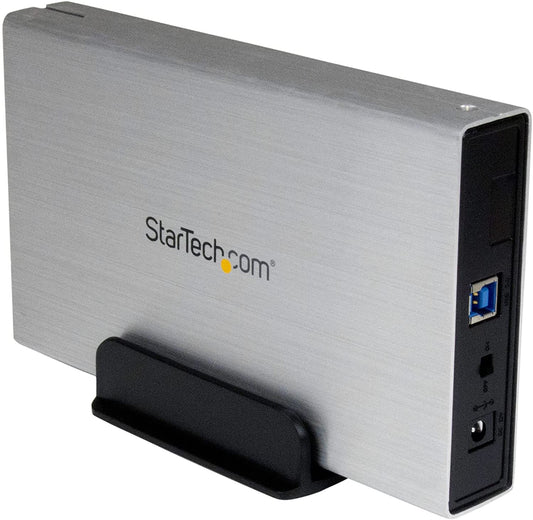 StarTech.com 3.5in Silver Aluminum USB 3.0 External SATA III SSD / HDD Enclosure with UASP - Portable USB 3 3.5" SATA Hard Drive Enclosure (S3510SMU33) Silver USB 3.0