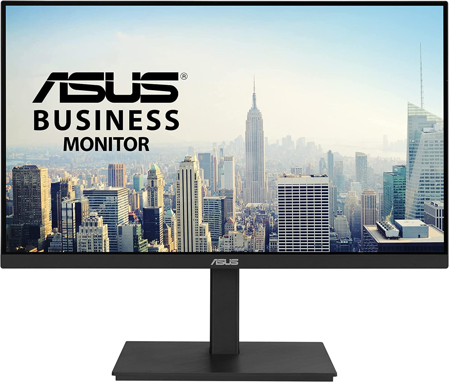 ASUS 23.8” 1080P Docking Monitor (VA24ECPSN) - Full HD, IPS, 75Hz, Adaptive-Sync, Speakers, Eye Care, Low Blue Light, Flicker Free, USB-C, RJ45, HDMI, Frameless, Height Adjustment, VESA Wall Mountable