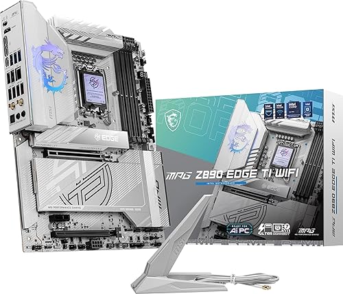 MSI MPG Z890 Edge TI WiFi Gaming Motherboard (Support Core Ultra Series 2 Intel Processors, LGA 1851, DDR5, PCIe 5.0, M.2, SATA, 5Gbps LAN, USB Type-C, Wi-Fi 7, Bluetooth 5.4, Thunderbolt 4, ATX)