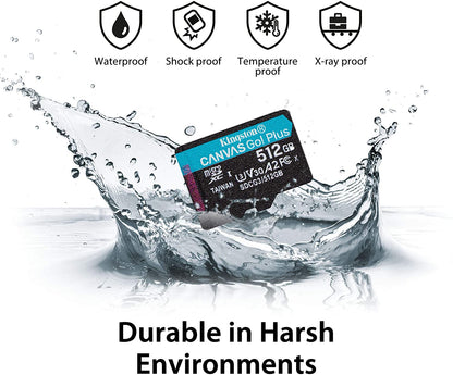 Kingston 256GB microSDXC Canvas Go Plus 170MB/s Read UHS-I, C10, U3, V30, A2/A1 Memory Card + Adapter (SDCG3/256GB) microSD Card 256GB Faster (Up to 170 MB/s) Single