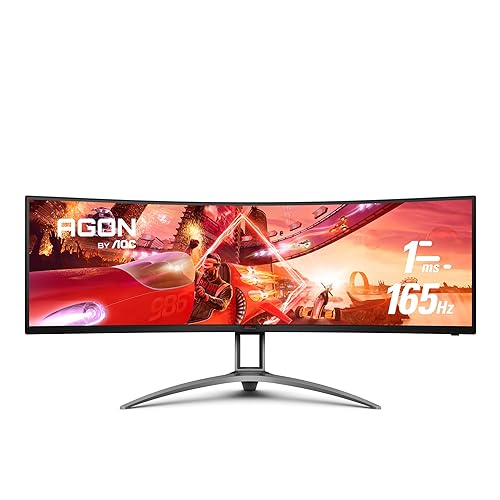 AOC Agon AG493UCX2 Super Wide Curved Gaming Monitor, Dual QHD 5120x1440, 165Hz 1ms, FreeSync Premium, DisplayHDR 400, USB-C Docking & KVM, Height-Adjustable,Black 49 Dual QHD 165Hz AOC AGON
