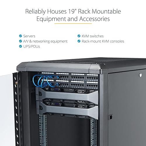 StarTech.com 4-Post 18U Server Rack Cabinet, 19 Data Rack Cabinet for IT / Network Equipment, with Adjustable Mounting Rails 18U Cabinet