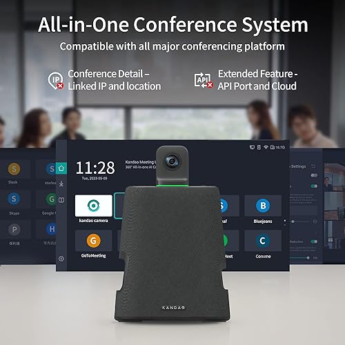 KanDao 2023 Meeting Ultra Standard Web-conferencing Solution, All-in-One Video Conference Room Camera System, Dual 4K HDR 360 Wide Field Auto-framing & Zooming Meeting Camera for Large Meeting Rooms Black Meeting Ultra Standard