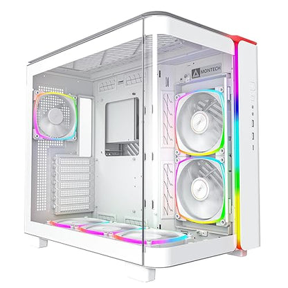 King 95 PRO Dual-Chamber ATX Mid-Tower PC Gaming Case, High-Airflow, Toolless Panels, Sturdy Curved Tempered Glass Front, 6 ARGB PWM Fan Pre-Installed with Fan Hub, White KING 95 PRO KING 95 PRO (W)