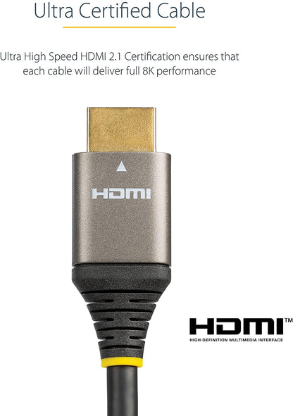 StarTech.com 3ft (1m) HDMI 2.1 Cable 8K - Certified Ultra High Speed HDMI Cable 48Gbps - 8K 60Hz/4K 120Hz HDR10+ eARC - Ultra HD 8K HDMI Cable - Monitor/TV/Display - Flexible TPE Jacket (HDMM21V1M) 3.3 ft / 1 m