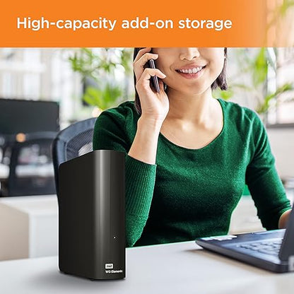 24TB WD Elements Desktop External Hard Drive for Plug-and-Play Storage, USB 3.2 Gen1, External Hard Drive for Plug-and-Play Storage - WDBWLG0240HBK-NESN 24TB Desktop