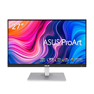 ASUS ProArt Display 27" Monitor PA278CV - WQHD (2560 x 1440), IPS, 100% sRGB, 100% Rec. 709, ?E < 2, Calman Verified, USB Hub, USB-C, DisplayPort Daisy-chaining, HDMI, Eye Care, Height Adjustable