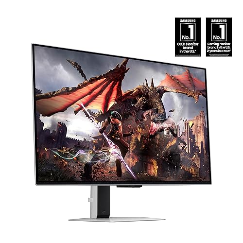 Samsung 32 Inch G8 OLED Silver G-Sync Compatible Gaming Monitor with 240 Hz Refresh Rate, 0.03 ms, AI Powered Gaming Hub- (LS32DG802SNXZA) [Canada Version] (2024) 2024 model 32 Inch Smart OLED