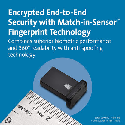 Kensington FIDO U2F and FID02 USB-A Security Key and Fingerprint Reader - Windows, macOs, Chrome