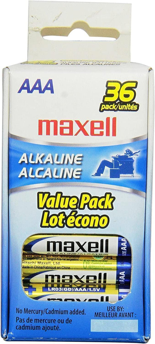 Maxell 723815 AAA Performance Long Lasting Alkaline Batteries - 36 Pack, Computer AAA - 36 Pack