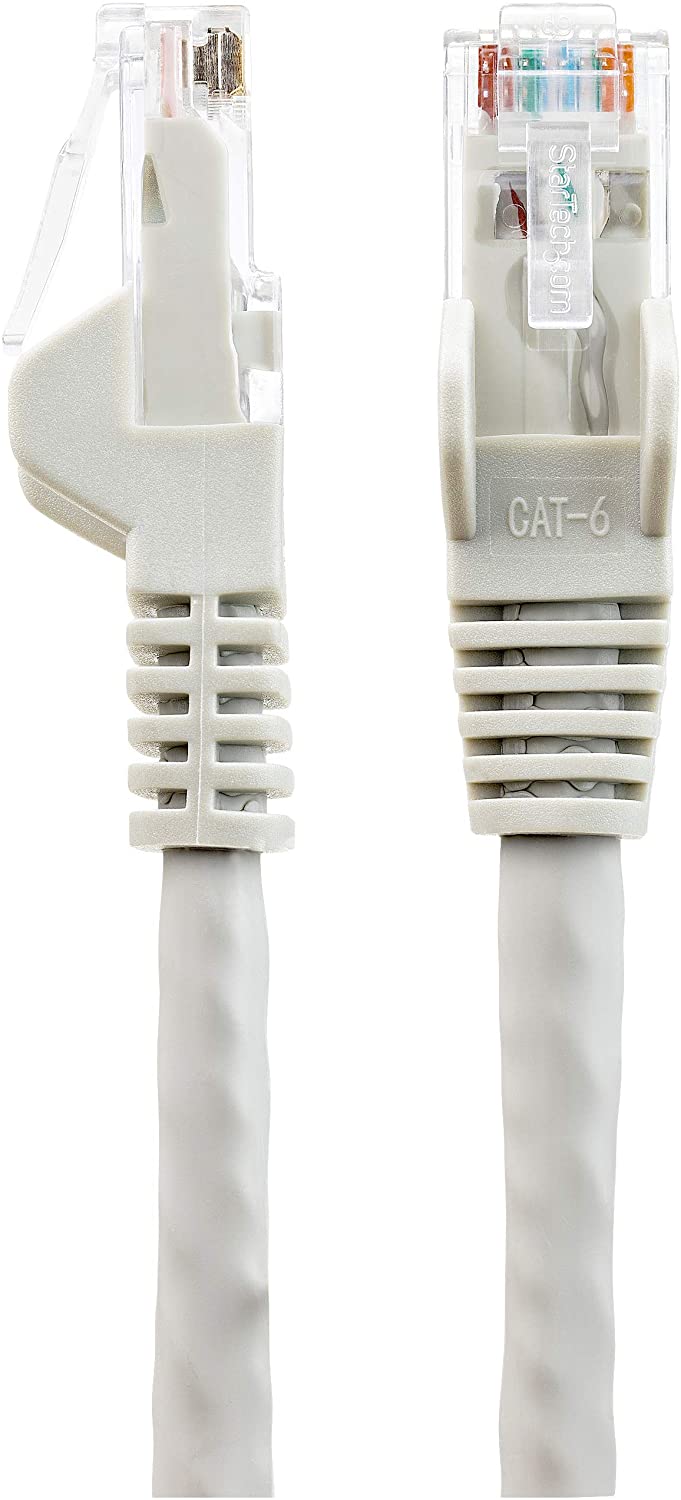 StarTech.com 20ft (6m) CAT6 Ethernet Cable - LSZH (Low Smoke Zero Halogen) - 10 Gigabit 650MHz 100W PoE RJ45 UTP Network Patch Cord Snagless w/Strain Relief - Gray CAT 6, ETL Verified (N6LPATCH20GR) 20 ft Gray
