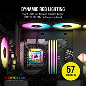 Corsair iCUE H150i Elite CAPELLIX XT Liquid CPU Cooler - Three AF120 RGB Elite Fans - 360mm Radiator - Intel® LGA 1700, 1200, 115X, 2066, AMD® AM5, AM4 - Included iCUE Commander CORE - Black