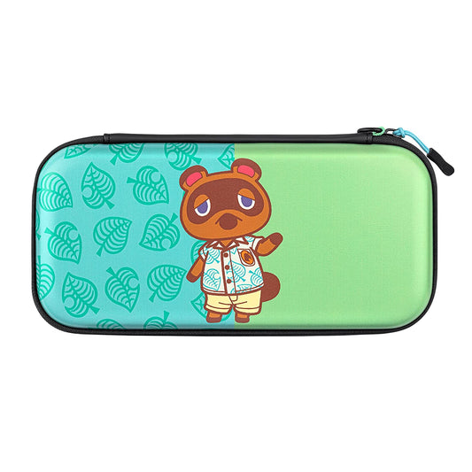 PDP Gaming Officially Licensed Switch Pull-N-Go Travel Case - Animal Crossing - Semi-Hardshell Protection - Protective PU Leather - Holds 14 Games - Works with Switch OLED &amp; Lite - Perfect for Kids Animal Crossing Tom Nook