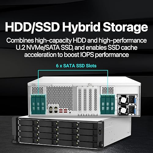 QNAP TS-h2287XU-RP-E2378-64G-US 22 Bay 3U Rackmount Hybrid NAS with Intel® Xeon® Processor, Dual 10GbE, ZFS Storage for Virtualization and Data-Intensive Enterprise Applications