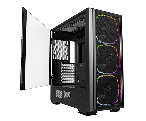 MONTECH Sky Two GX, E-ATX Mid Tower Case, High Airflow Performance, 3X140mm PWM ARGB Fans Pre-Installed, Tempered Glass Panel, Metal Mesh Front- Black SKY TWO GX (BLACK)