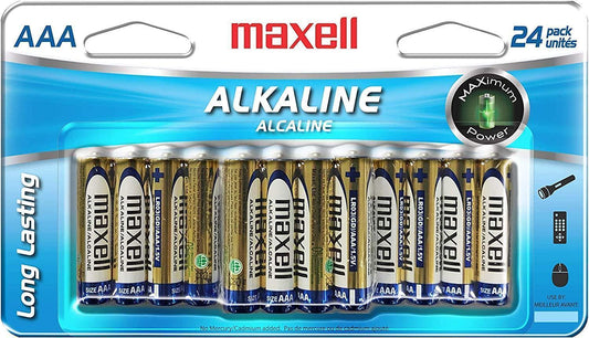 Maxell 723474 Ready-to-go Long Lasting and Reliable Alkaline Battery AAA Cell 24-Pack with High Compatibility AAA - 24 Pack