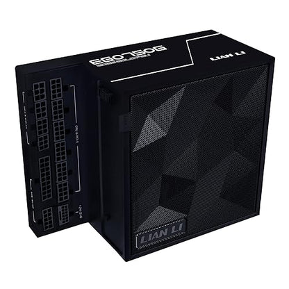 Lian Li Edge Series - 750W Full Modular Power Supply - Gold - ATX 3.1 - PCIE 5.1 Support - 12V-2x6 Connector - L-Shape Design for Dual Chamer Case - Without USB/Fan Hub - Black (EG0750G.B) 750W Gold ATX Black
